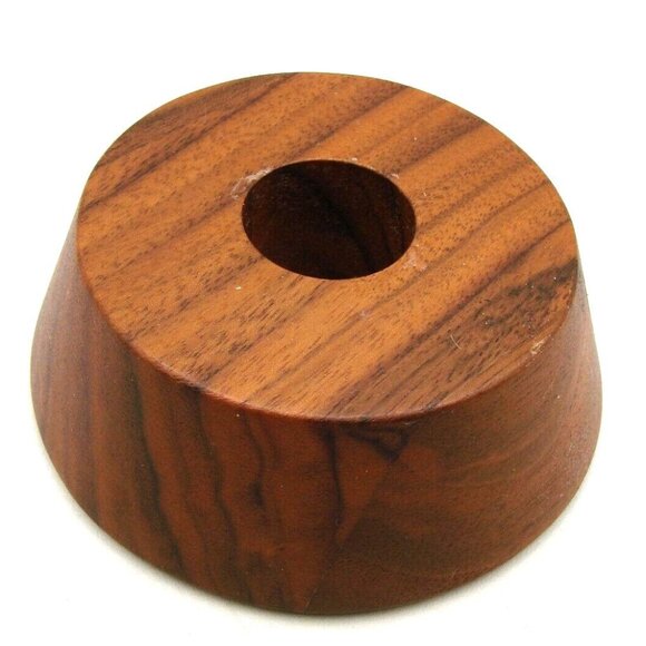 Solid American Walnut Candle Holder Round Wood Centerpiece Replacement ~3" Craft - Picture 1 of 10